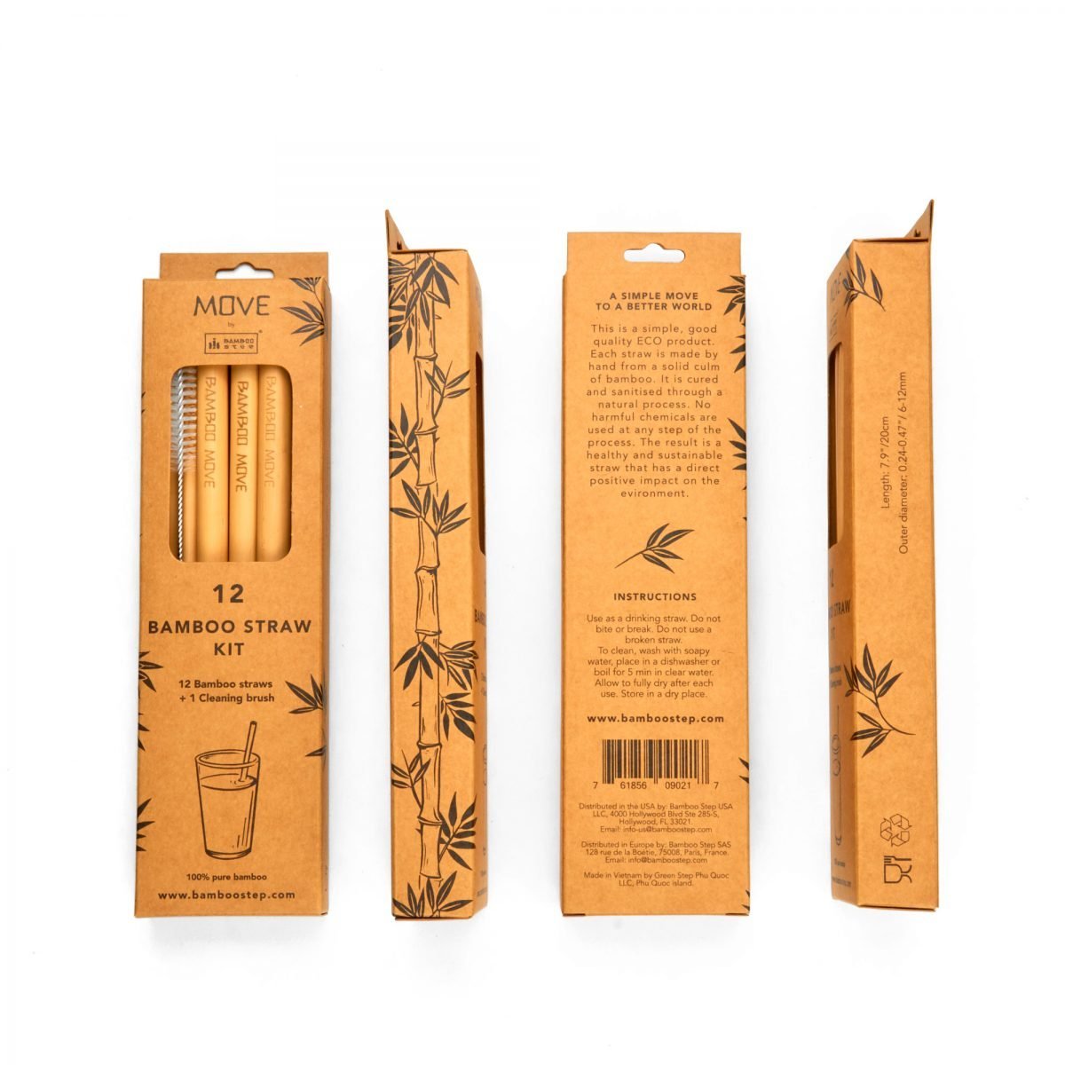 Box of the Kit 12 straws - Bamboo MOVE